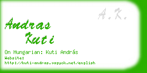 andras kuti business card