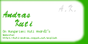 andras kuti business card